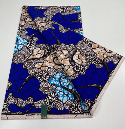African Real Print Ankara Wax Fabric - Soft 100% Cotton Pagne 6 Yards