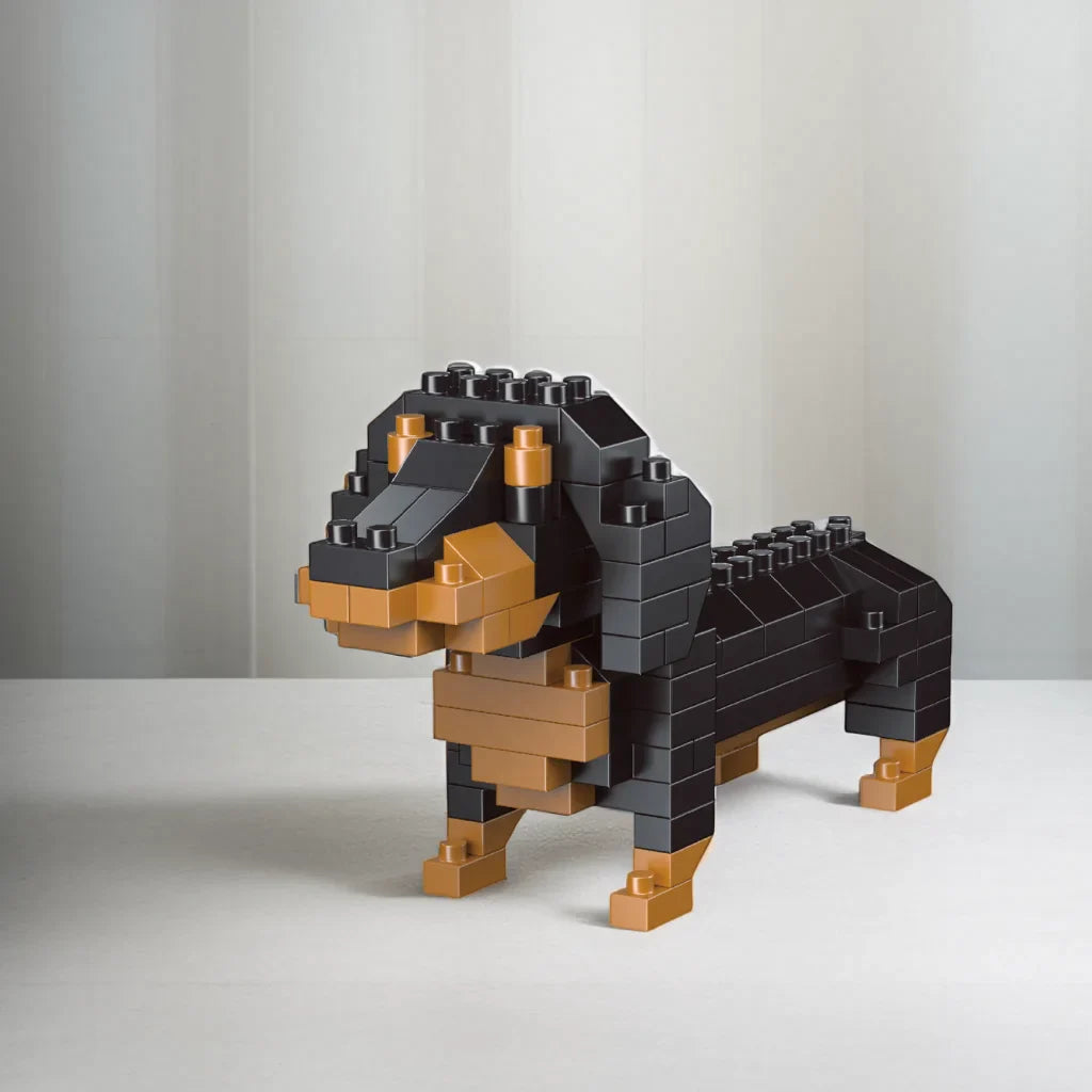 Mini Dachshund Dog Building Blocks Toy – Lifelike Construction Set for Kids & Adults, Fun Educational DIY