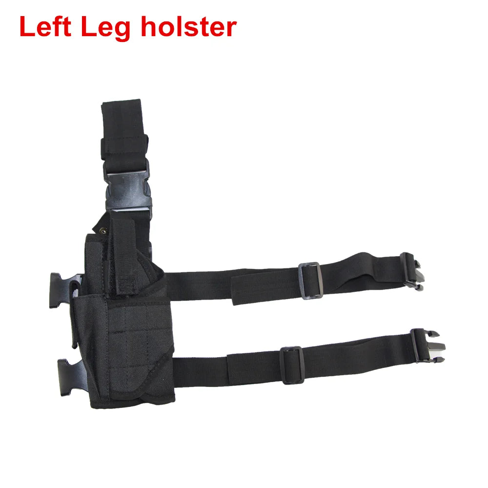 Drop Leg Gun Holster – Adjustable Tactical Pistol Case for GLOCK 17/M9/P226/CZ 75 Revolver, Left/Right Hand, Airsoft & Hunting
