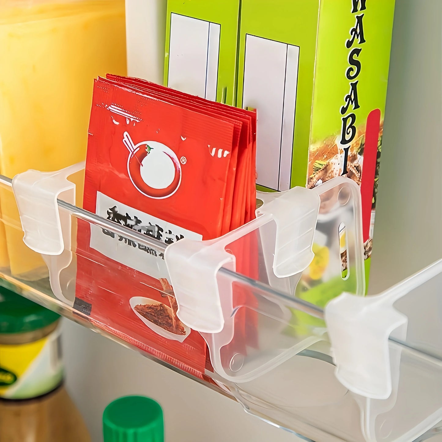 8pcs Refrigerator & Cabinet Door Divider – Kitchen Bedroom Storage Sorting Box Partition Clips