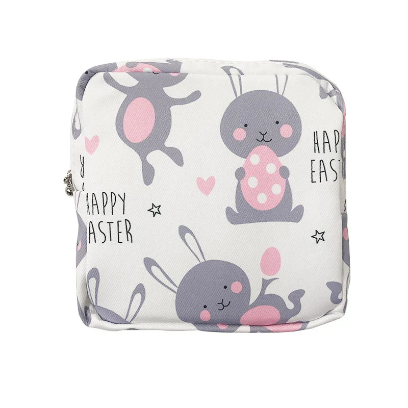 Cute Cartoon Girl Cosmetic Bag – Mini Travel Makeup Organizer for Lipstick, Sanitary Pads & Toiletries