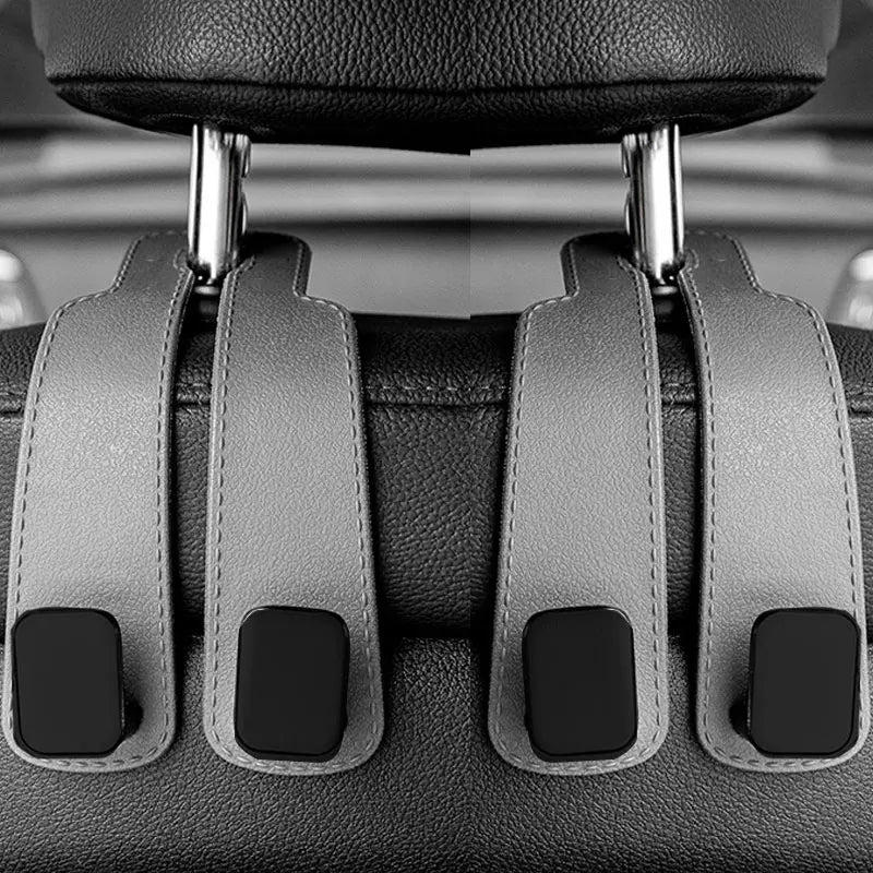 Car Headrest Hooks for Bags – Seat Back Organizer Holder Clips for Auto Storage and Fastening