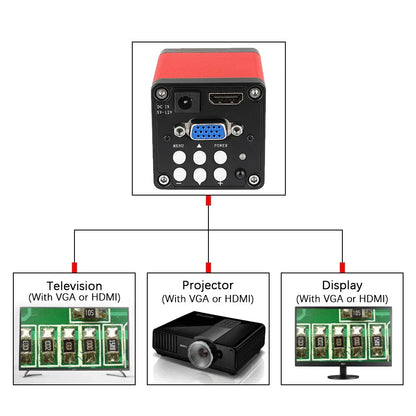 1080P 4K Digital Microscope – Full HD Industrial C-Mount Camera for PCB Welding & Mobile Phone Repair