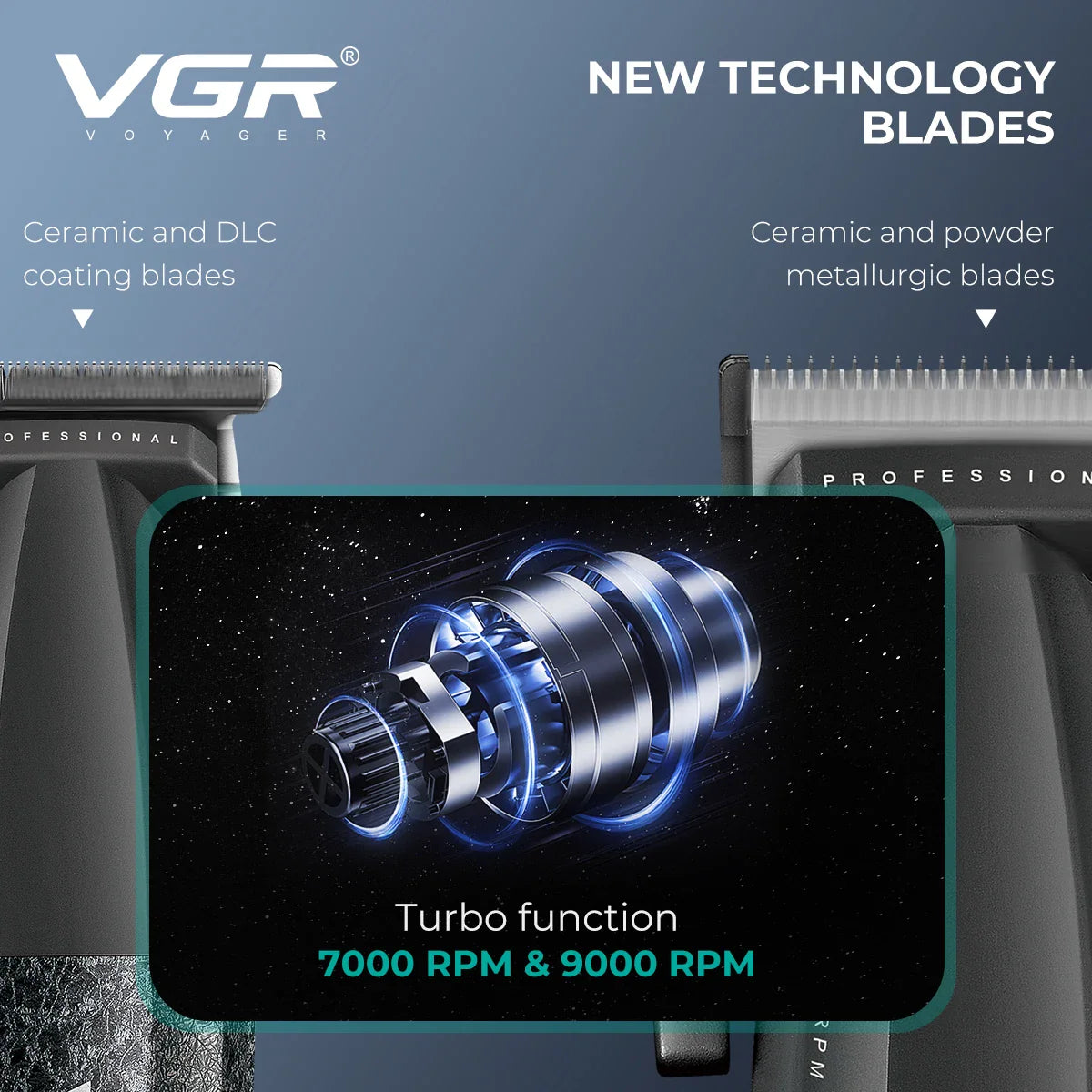 VGR Professional Hair Clipper V-640 S3 — 9000RPM Hair Cutting Machine & Beard Trimmer for Men