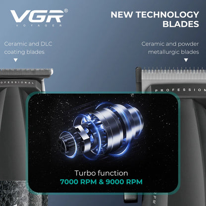 VGR Professional Hair Clipper V-640 S3 — 9000RPM Hair Cutting Machine & Beard Trimmer for Men