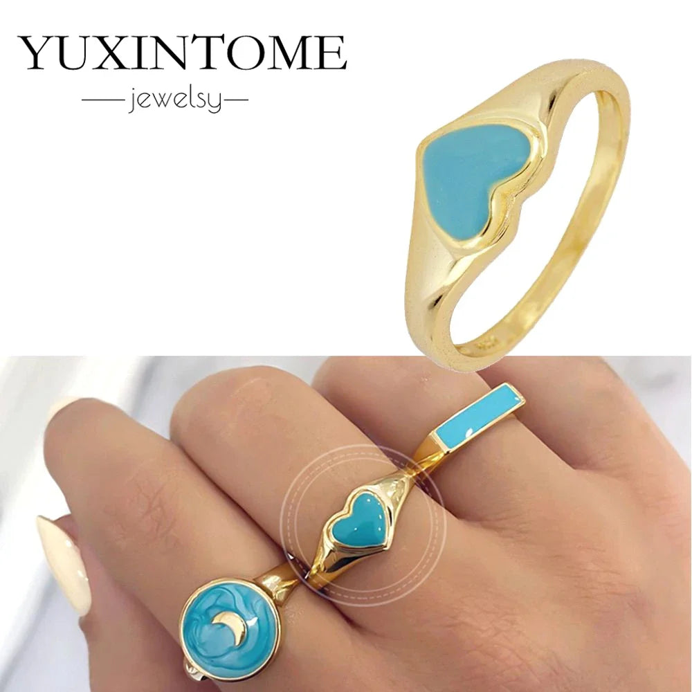 24K Gold-Plated & Silver Enamel Ring – Slim Round Women's Luxury Zircon CZ Ring in Green, Purple, Pink for Wedding & Anniversary