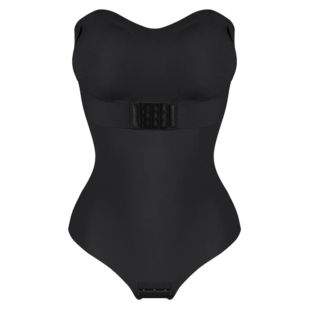 Women’s Strapless Thong Bodysuit - Full-Body Tummy Control Shaper with Removable Push-Up Bust, Up to 4XL