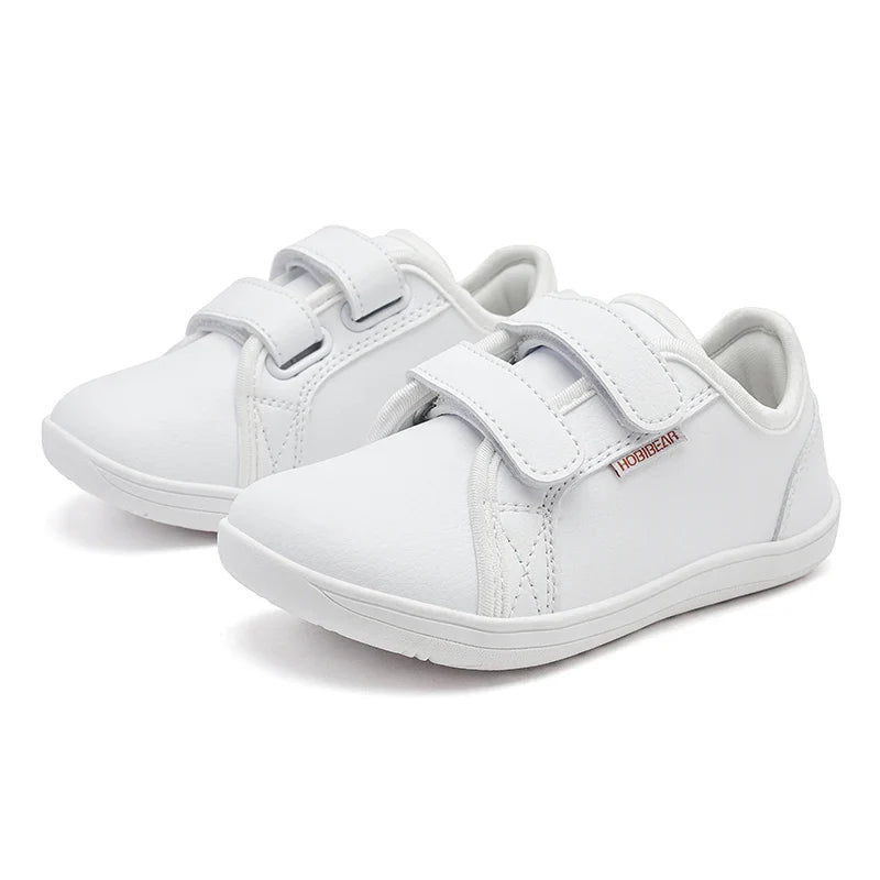 HOBIBEAR Kids Barefoot Shoes – Wide Toe Minimalist Sneakers for Boys & Girls, Lightweight, Hook Loop, Artificial Leather