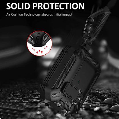 Carbon Fiber AirPods Case for Pro 1/2 & AirPods 3 – Shockproof Headset Cover with Switch Design for Men