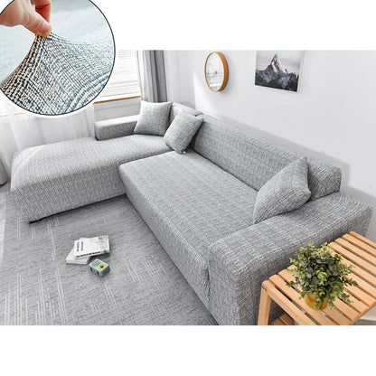 Stretch Sofa Cover - Printed Elastic Slipcover for L-Shaped Corner Couch, Living Room 1/2/3/4 Seat Protector
