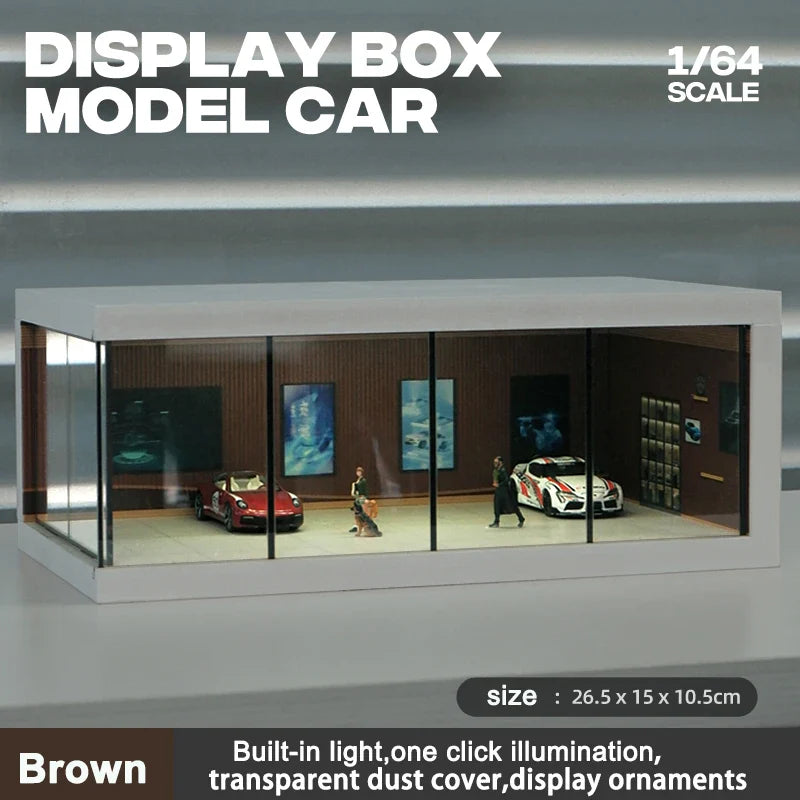1/64 Scale Model Car Parking Space — Lighted Simulated Display Scene (Figures & Cars Not Included)