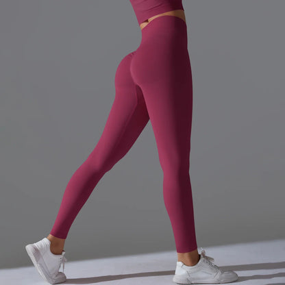 Women's Seamless Yoga Leggings – High Waist Tummy Control, Scrunch Butt Lifting Gym Workout & Outdoor Sports Fitness Pants