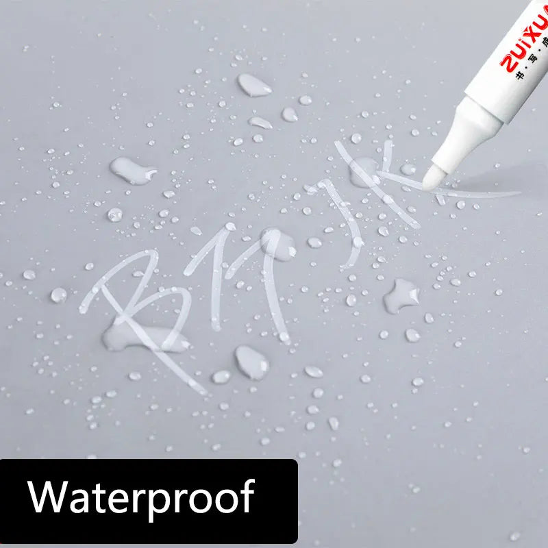 White Marker Pen Set - Waterproof Oil-Based Gel Pens for DIY, Graffiti, Sketching & School Supplies