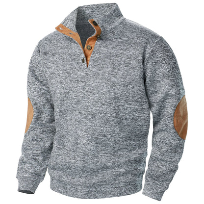 Men's Stand Collar Knit Sweater - Autumn Winter Long Sleeve Casual Knitted Pullover Top