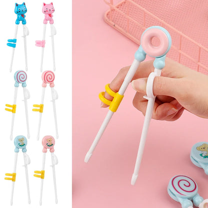 Cartoon Kids Training Chopsticks - Cute Plastic Learning Chopsticks for Correct Eating Practice
