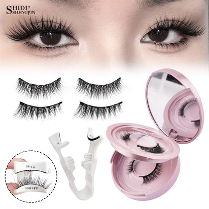 Handmade 3D Magnetic Mink Eyelashes – 1/2 Pairs Reusable False Lashes with Tweezers for Natural Long Look Makeup