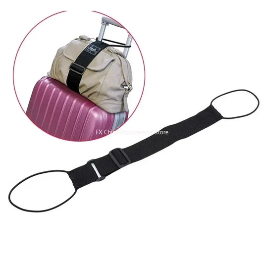 Adjustable Luggage Strap - Elastic Bungee Travel Security Belt for Carry-On Bags