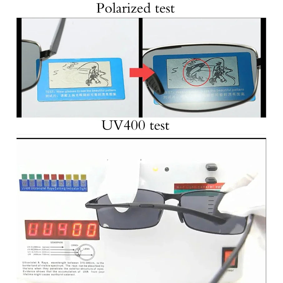 Aoron Polarized Sunglasses – UV400 Anti-Glare Metal Frame Driving Glasses for Men & Women