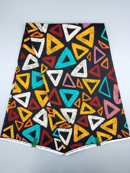 African Real Wax Ankara Fabric - 100% Cotton 6 Yards Nigerian Print Party Dress Sewing Material