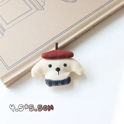 Cute Animal Brooch Pin - Bunny, Bear & Tulip Design Scarf Hair Clip Accessories for Women & Girls