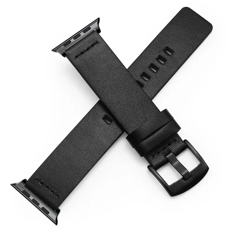 High-Quality Leather Band Strap for Apple Watch - Fits Ultra 2, Series 9/8/7/6/SE/5/4, Available in 49mm, 45mm, 44mm, 41mm, 40mm