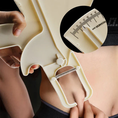 0-80mm Body Fat Measure Tester - Sebum Caliper Clamp Shaped Ruler - Skinfold Test Instrument with Measuring Tape