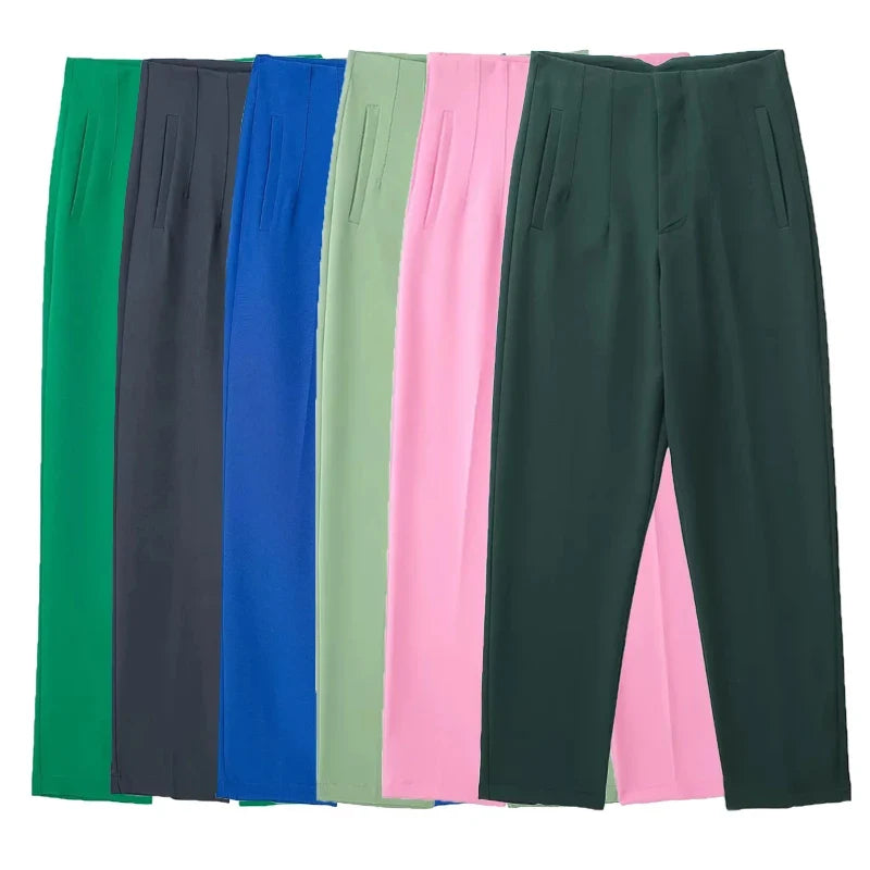 Women High Waist Office Pants - Fashion Formal Pencil Trousers for Workwear Business & Casual Outfits