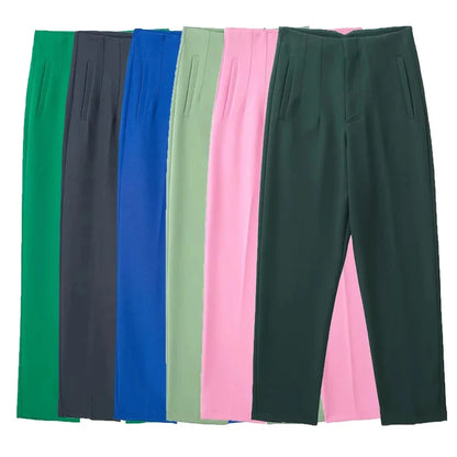 Women High Waist Office Pants - Fashion Formal Pencil Trousers for Workwear Business & Casual Outfits
