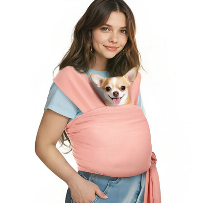 Pawaboo Pet Sling Carrier - Hands-Free Soft Cotton Front Facing Bag for Small Dogs & Cats