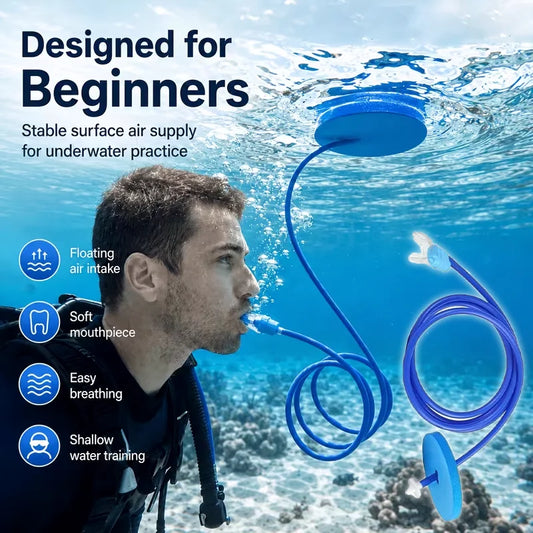 Foldable Dry Snorkel - Silicone Anti-Choking Single Breathing Tube for Swimming & Diving