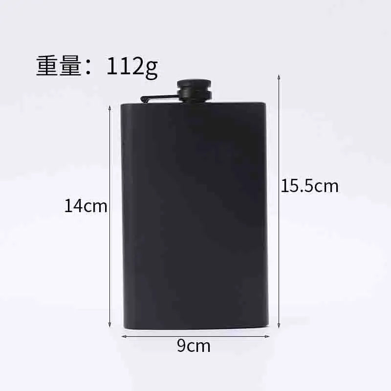 304 SS Portable Hip Flask – Black Whiskey, Vodka, Wine Bottle (6-12oz), Outdoor Bar Party Drinking Utensil