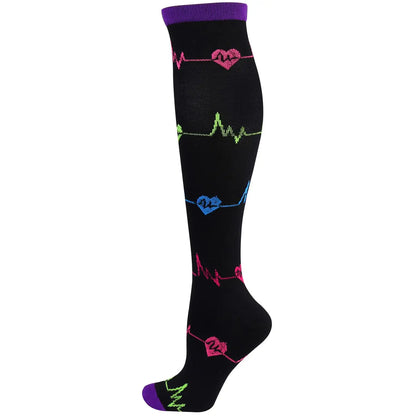 S-XXL Compression Socks - Medical Support Stockings for Nurses, Doctors, Golf, Sports & Varicose Vein Relief