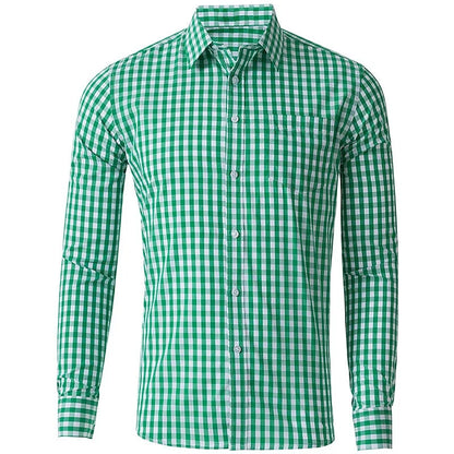 Men’s Plaid Long Sleeve Shirt - Casual 3D Printed Lapel Summer Shirt Unisex Fashion Top