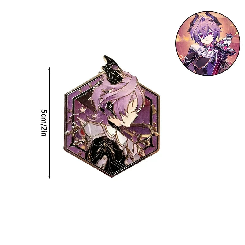 Honkai Star Rail & Genshin Impact Metal Brooch Pins - Cyrene Phainon Flins Columbina Kawaii Cosplay Badges Fan Gift
