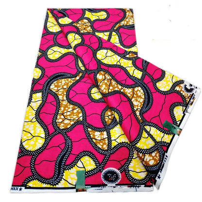 African Real Print Ankara Wax Fabric - Soft 100% Cotton Pagne 6 Yards