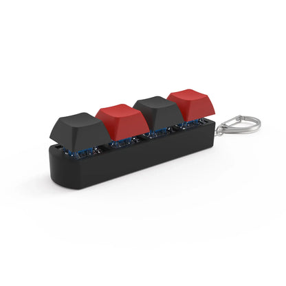 4-Keys Mechanical Keyboard Keycap Toy – Anti-Stress Finger Button Decompression Keychain for Children and Adults