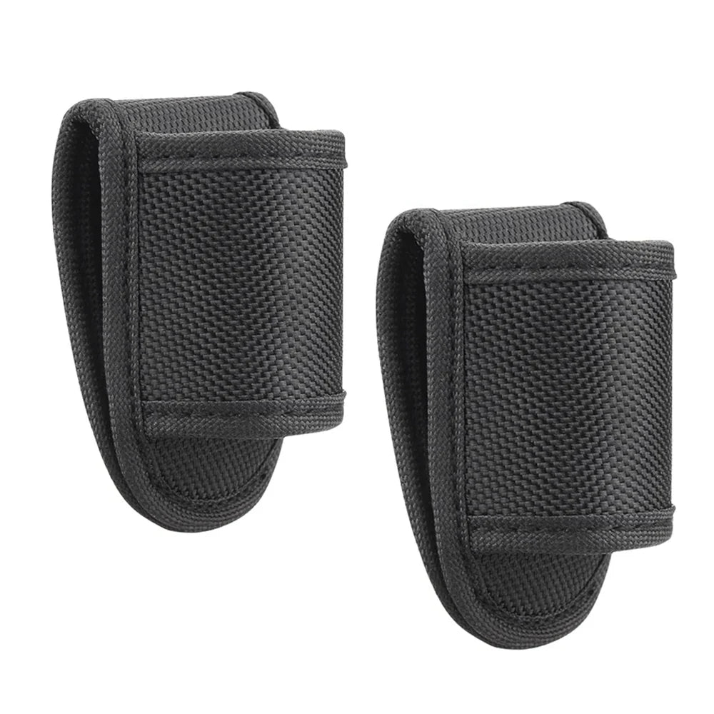 Flashlight Holster Pouch - Open Top Nylon Duty Belt Holder Case for D Cell & Compact Handheld Flashlights