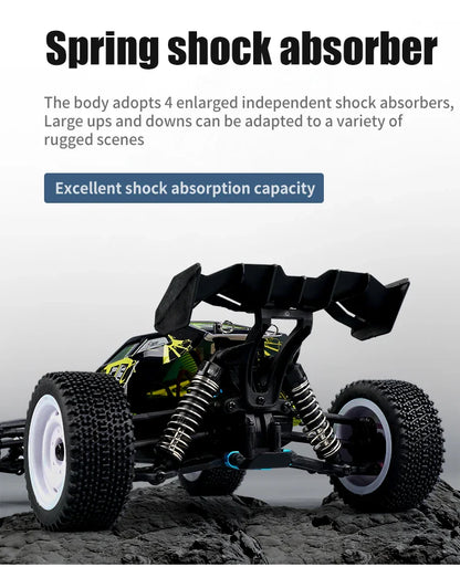 1:16 4WD RC Car – 70KM/H High-Speed Drift Monster Truck with LED, Remote Control, 4x4 for Kids, WLtoys 144001