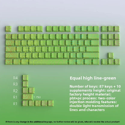 Topographic Keycaps 4.0 Version - 98 Key PBT Cherry Profile Shine Through Side Print Backlit Mechanical Keyboard Caps