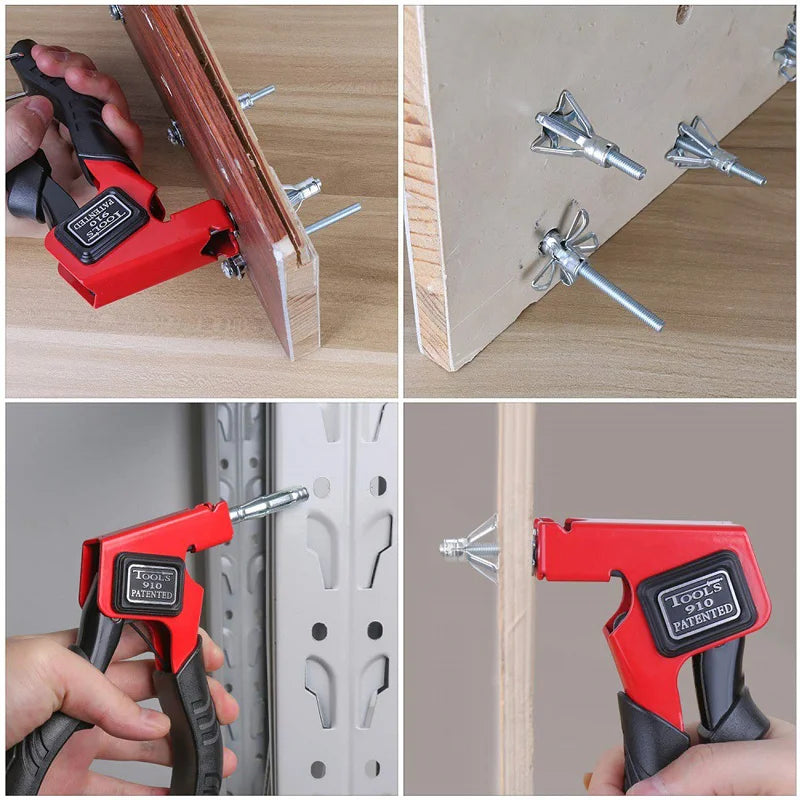 Hand Tool Wall Anchor Gun — Hollow Metal Cavity Anchor Fixing Gun for Gypsum Plasterboard & Molly Drywall Tools