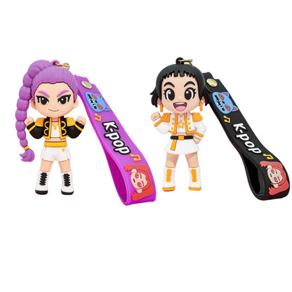 3D Printed Anime & K-Pop Keychains – Demon Hunters Girls & Cute Tiger Doll Action Toys, Perfect Christmas Gifts