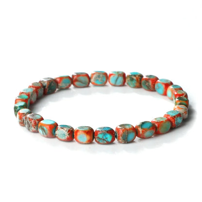 Natural Onyx Stone Bracelet - Bohemian Vintage Charm Elastic Yoga Jewelry for Women & Men