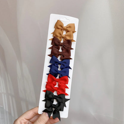 10pcs Kids Bow Hair Clips - Handmade Ribbon Bowknot Barrettes for Baby Girls Hair Accessories