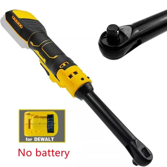 Cordless Ratchet Wrench - 220N.m 3/8" Extended Head Electric Screw Nut Driver for DeWalt 18V 20V Battery