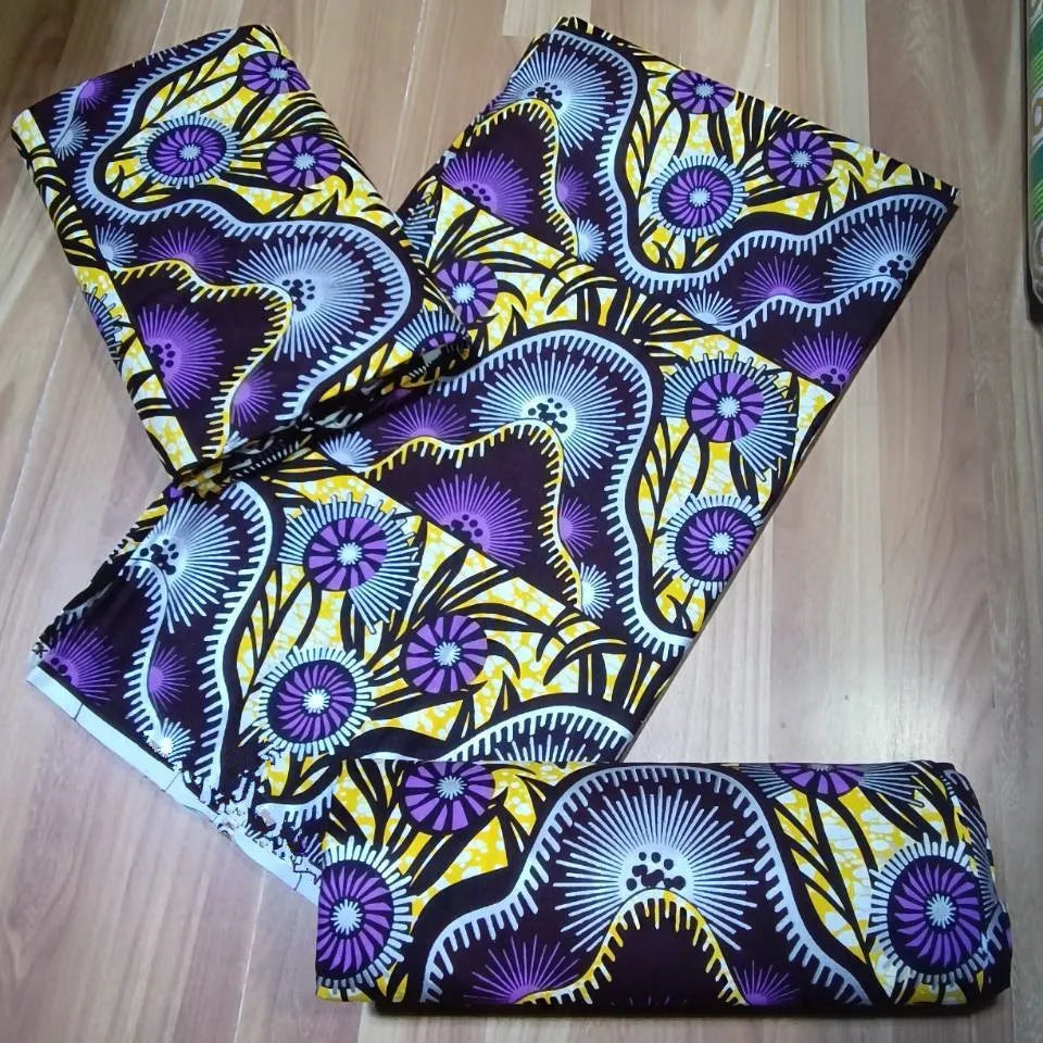 100% Cotton African Wax Print Fabric - High Quality Ankara Fabric 6 Yards