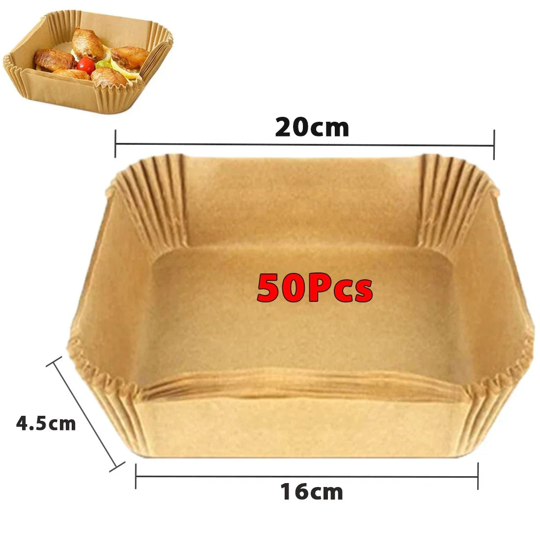 50/100Pcs Disposable Air Fryer Paper Liners Non-Stick Round Baking Parchment for Kitchen Cooking