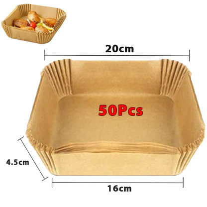 50/100Pcs Disposable Air Fryer Paper Liners Non-Stick Round Baking Parchment for Kitchen Cooking