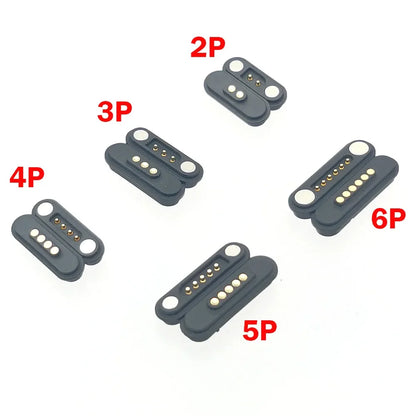 DC 12V 3A Waterproof Magnetic Pogo Pin Connector - 2-6 Pin Spring Loaded Male Female DC Power Socket