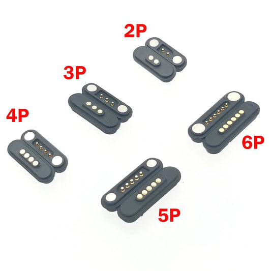 DC 12V 3A Waterproof Magnetic Pogo Pin Connector - 2-6 Pin Spring Loaded Male Female DC Power Socket