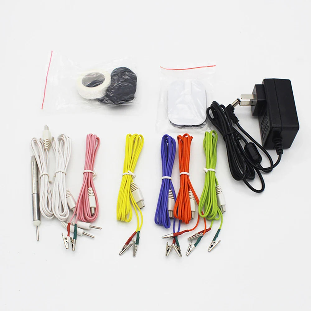 Electric Acupuncture Stimulator Machine — 6-Channel Digital Electro Therapy Massager with Patch Care Kit